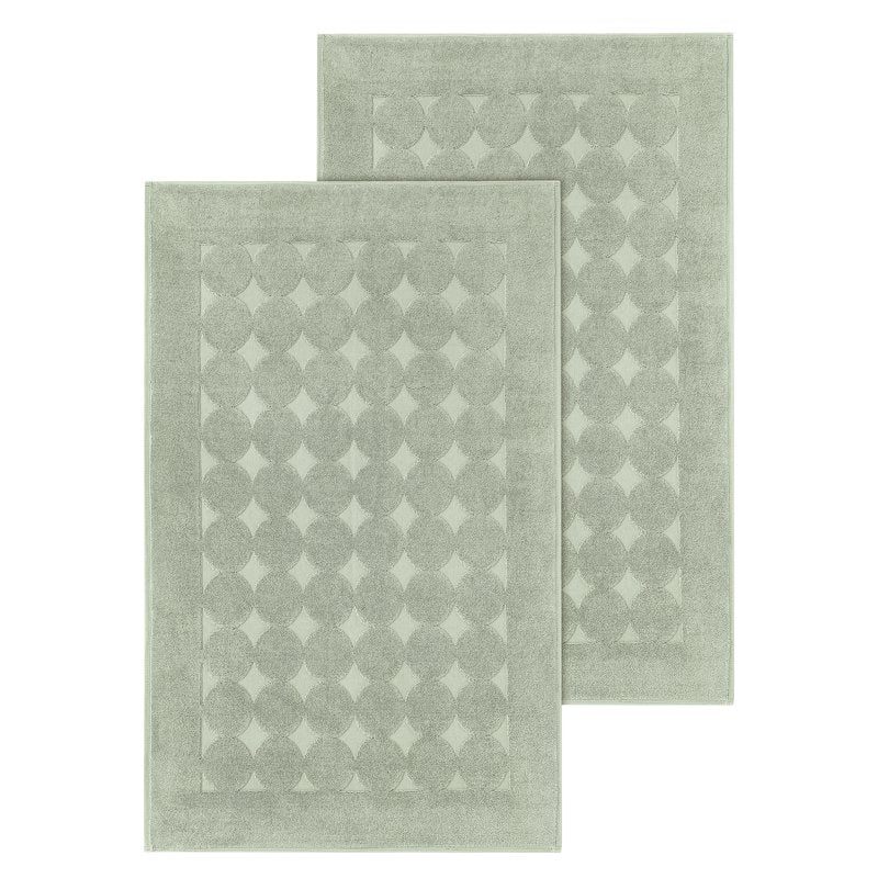Turkish Cotton Bath Mat Set - White, Hotel & Spa Quality, 2-Piece