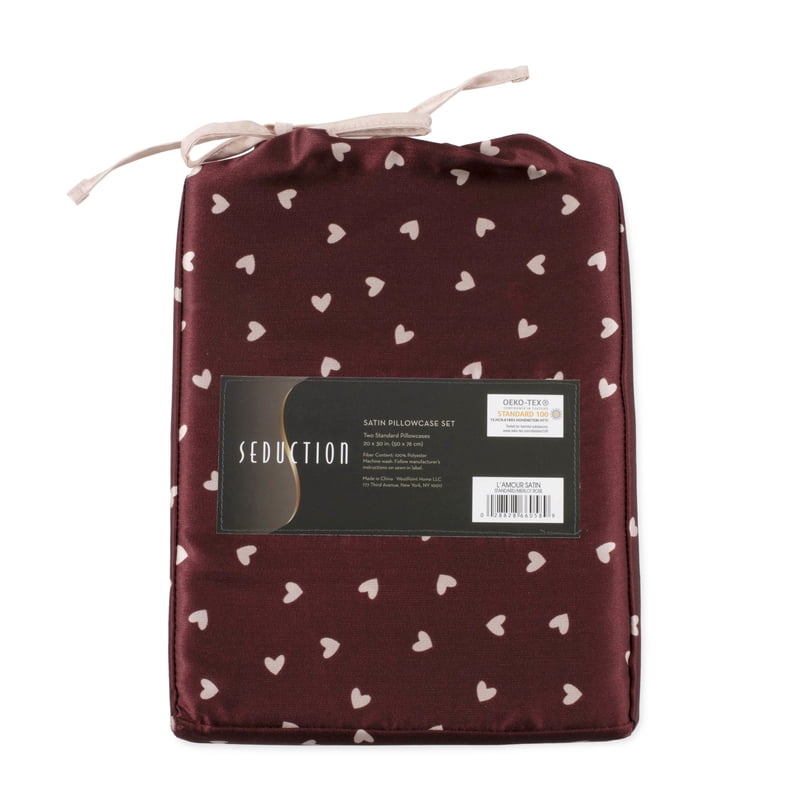 Seduction Merlot Rose Satin Pillowcases 2-Pack - Silky Smooth for Hair & Skin