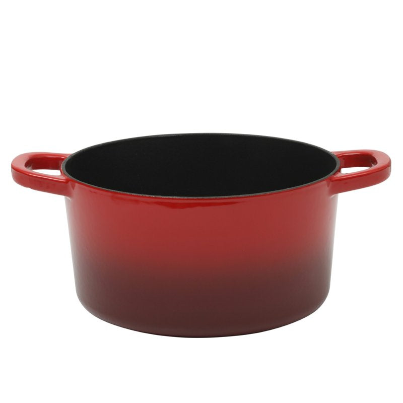 7-Quart Round Enameled Cast Iron Dutch Oven with Lid - Red