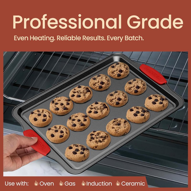 18-Piece Nonstick Baking Set with Gray Marble Coating