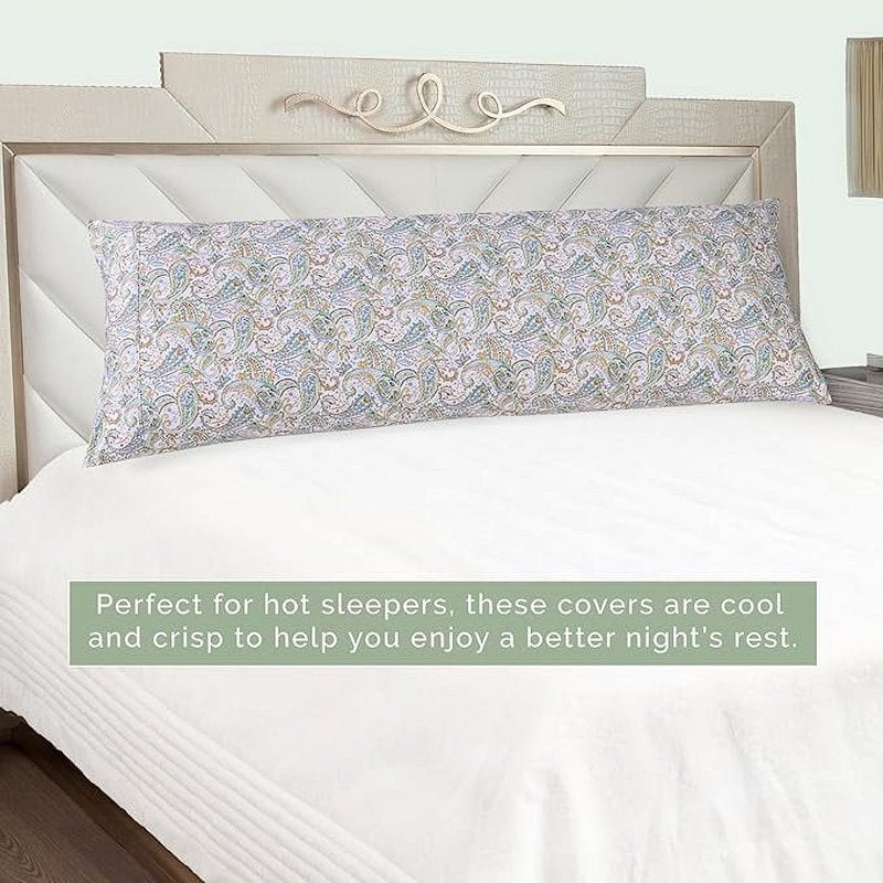 Elegant Comfort Paisley Teal Microfiber Pillowcases Set of 2 - Hotel Quality, Wrinkle-Resistant, Hidden Zipper Closure