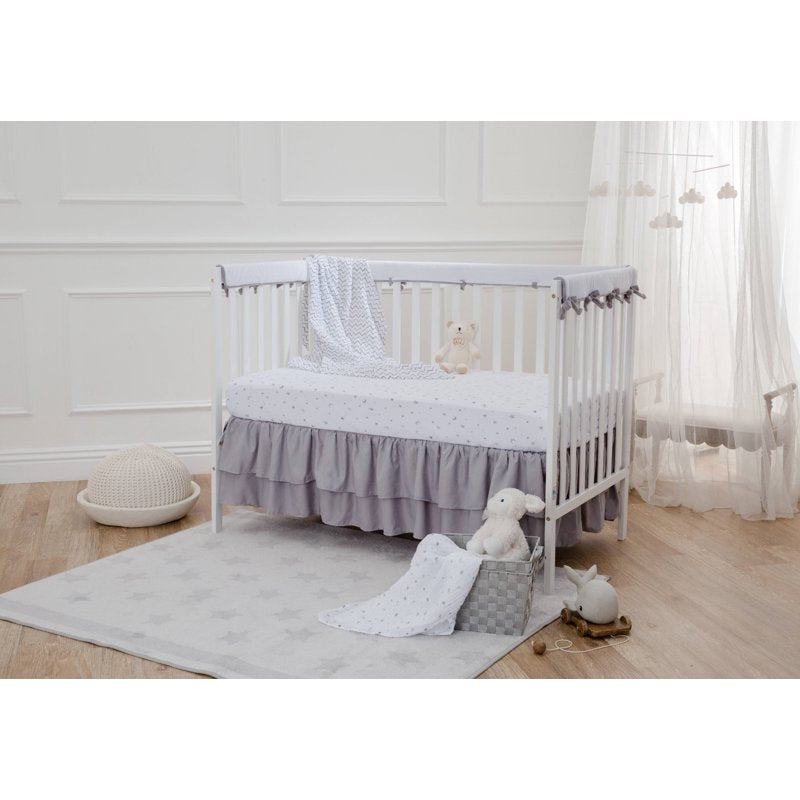 Crib Sheet 28x52 Inches with Stars and Moons - Hypoallergenic Cotton Fitted Bed Sheet, Gray Nursery Bedding, Variation: Stars/Moon