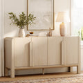 63" Modern Accent Cabinet with 4 Doors & Adjustable Shelves - Beige
