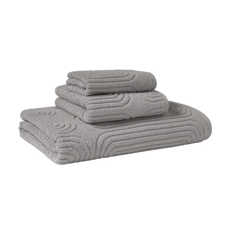 Charcoal Gray Textured Cotton Washcloth - 100% Cotton Bathroom Towel