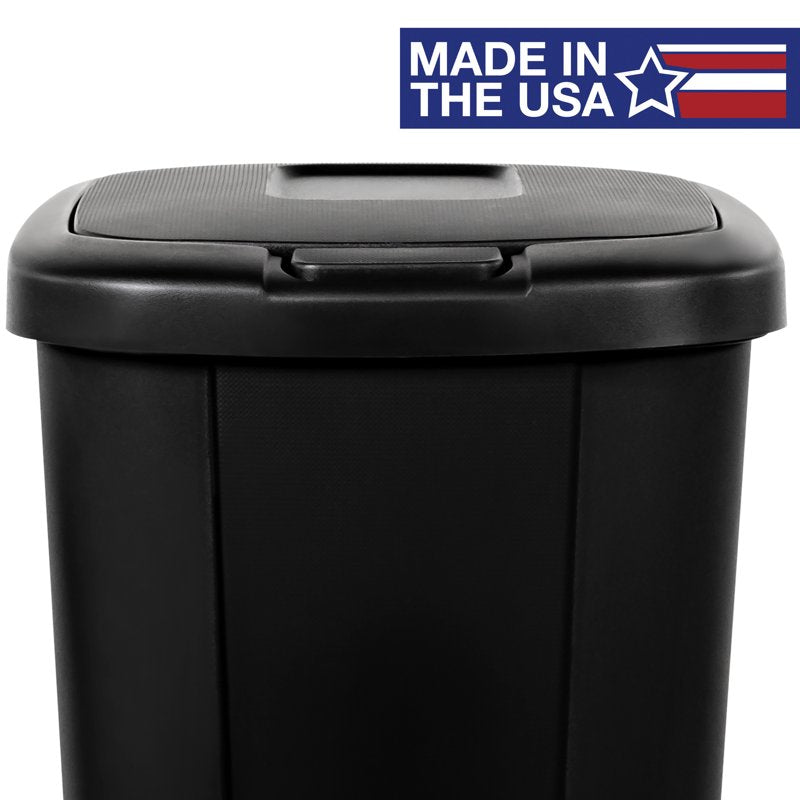 13.3 Gallon Kitchen Trash Can with Touch Top Lid - Black