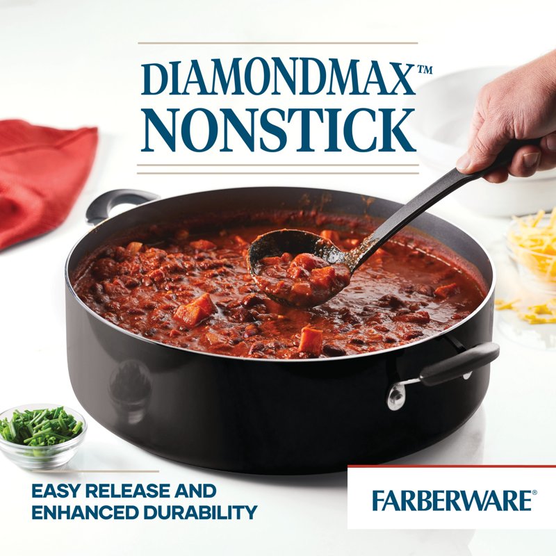 14-Inch Nonstick One-Pot Family Pan with Lid - Black