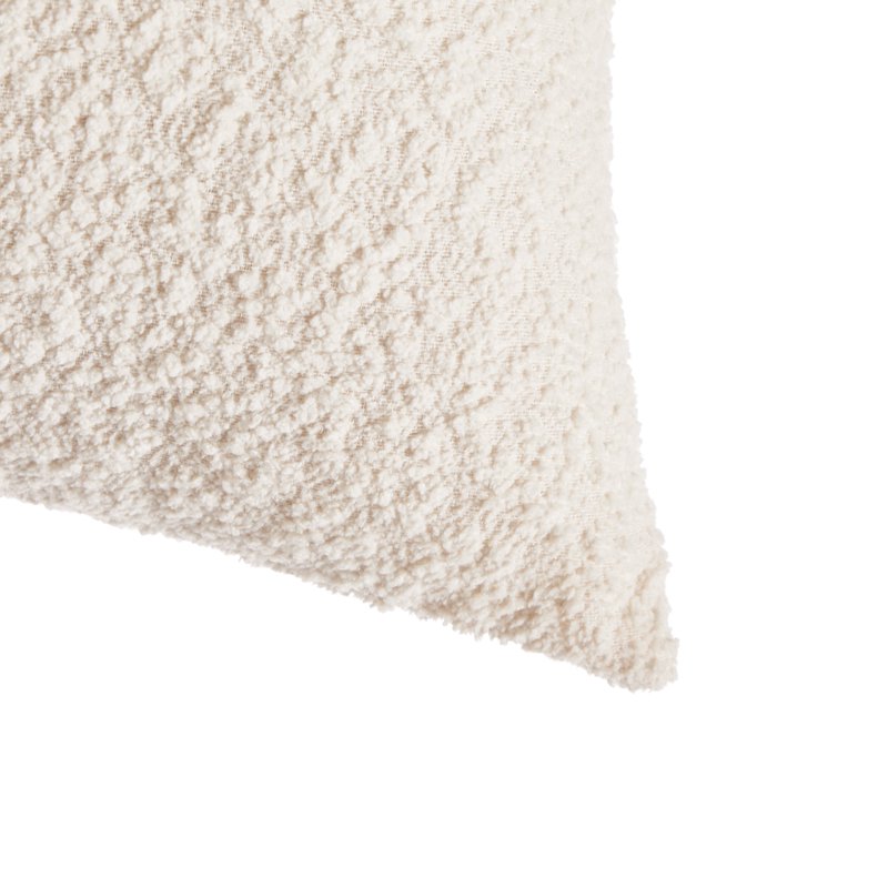 Decorative Square Boucle Pillow - Ivory, 18x18 Inches, Hidden Zipper - Variation 1