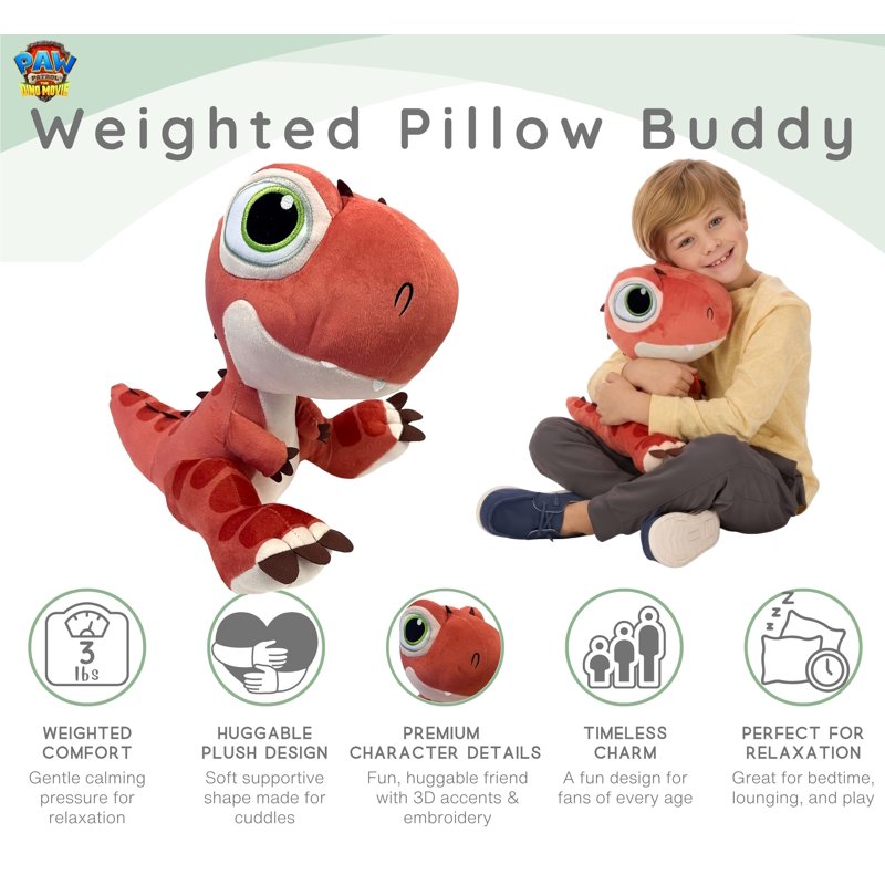 Paw Patrol Rhubarb Kids Weighted Plush Pillow Buddy - Soft Huggable Character