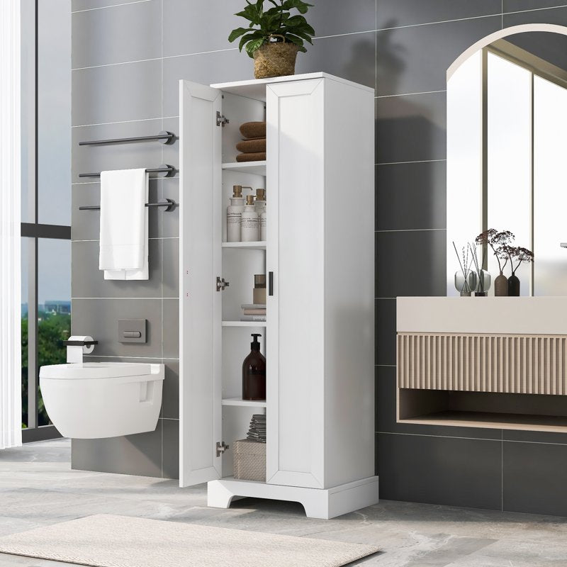 Storage Cabinet with Adjustable Shelves - White