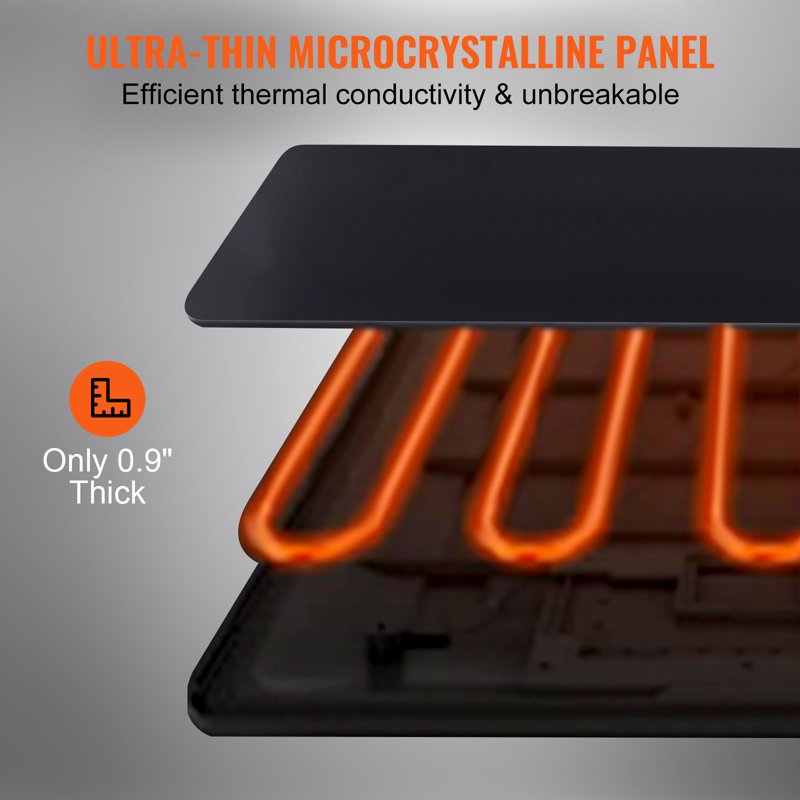 Electric Warming Tray, 16.5" x 11" Portable Tempered Glass Heating Plate