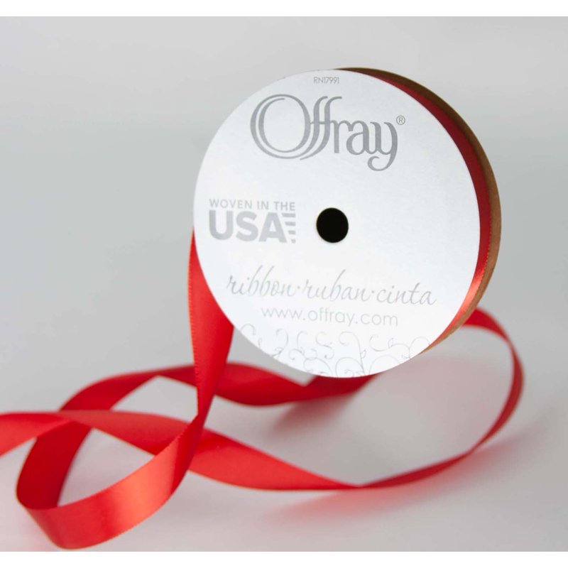 (3 Pack) Offray Red Satin Ribbon 5/8 Inch, 18 Feet, Craft & Sewing Trim - Variation of THIS listing: Red, 3 Pack