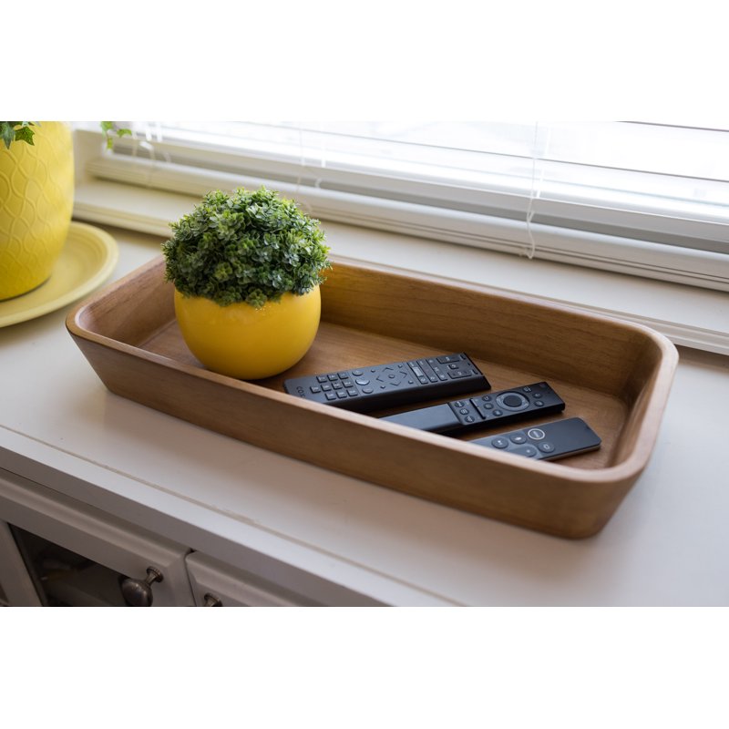 Acacia Wood Oval Serving Bowl - 2 Pack, Natural Finish