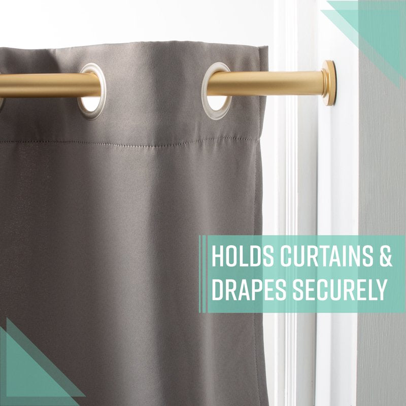 24-42 Inch Adjustable Satin Gold Shower Curtain Tension Rod - Home Details