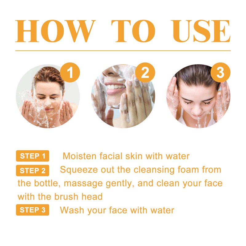 Foaming Facial Cleanser - Daily Face Wash with Turmeric & Hyaluronic Acid, 3.38 fl. oz