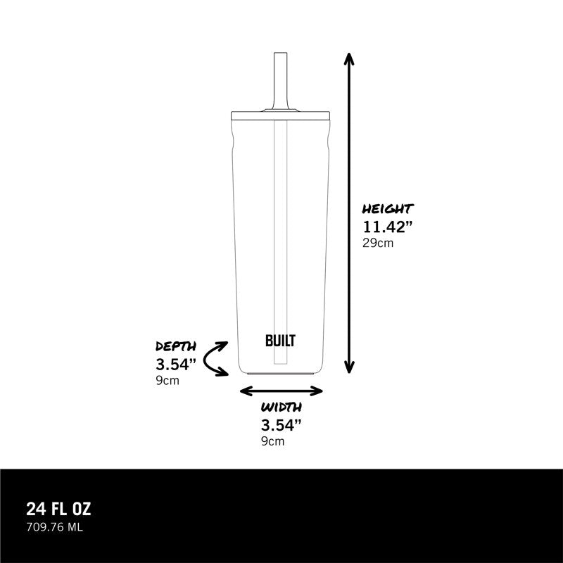 24 oz Stainless Steel Insulated Tumbler with Straw - Mint