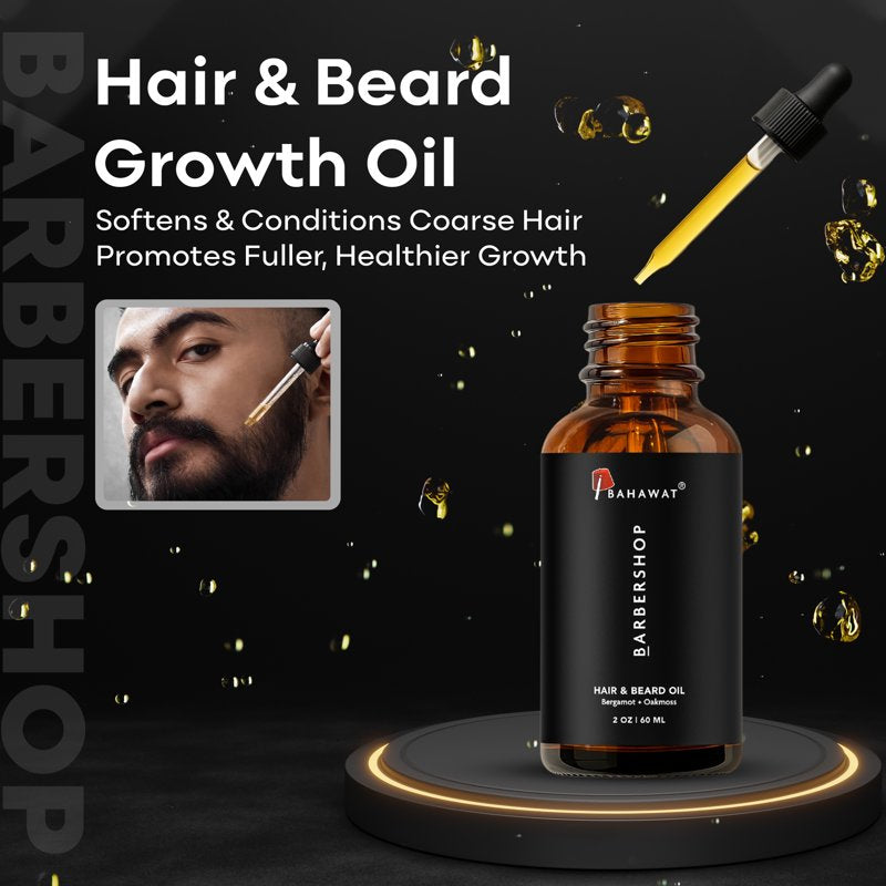 Natural Beard & Hair Oil - Organic Leave-in Conditioner for Men - 2 oz