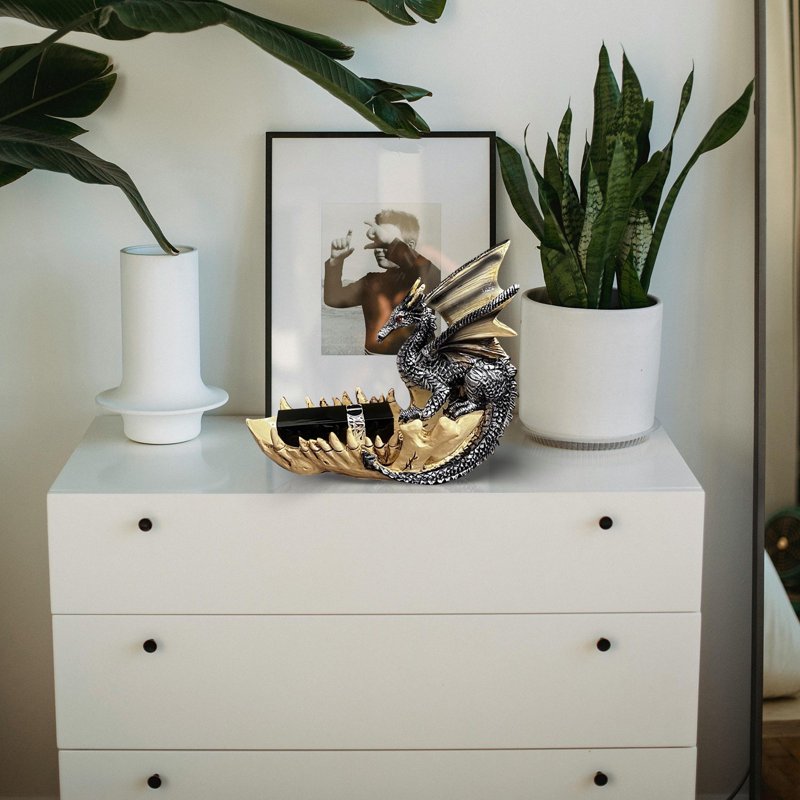 Resin Boat Sculpture with Storage - Minimalist Asian Home Decor - A30 Halloween Indoor Variation