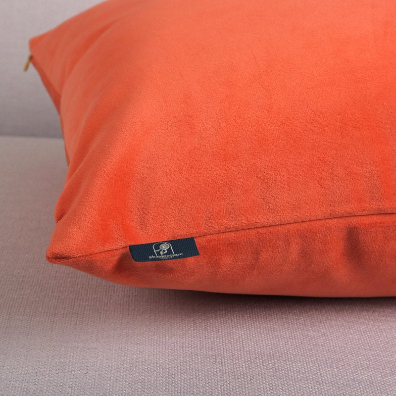12x20 Inch Orange Red Velvet Throw Pillow Set - Soft Silky Decorative Cushions