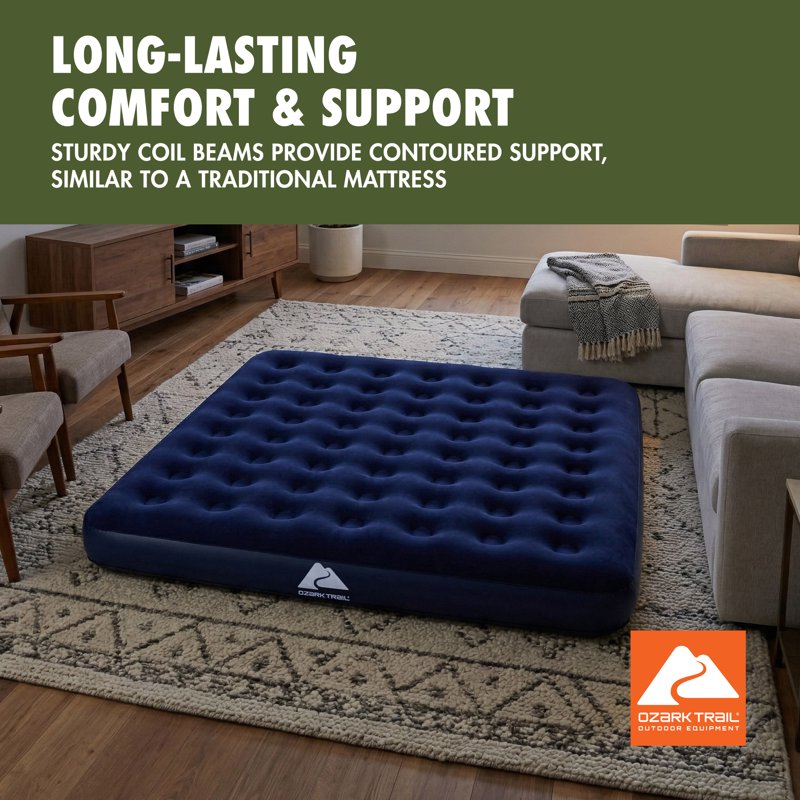 Ozark Trail King Air Mattress - 80 x 76 Inch, No Pump, King Size