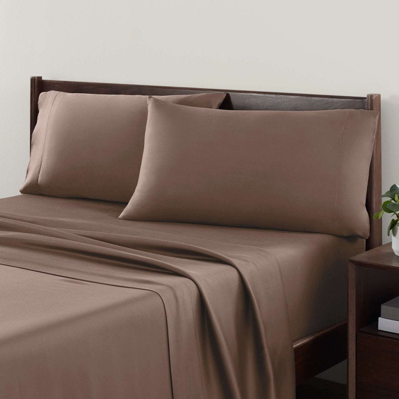 Allswell Soft & Silky Queen Viscose Bamboo Bed Sheet Set - Savanna Taupe