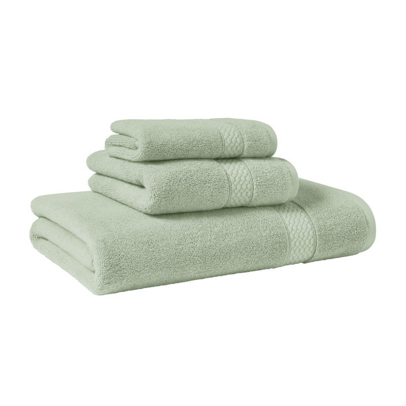 Beautiful Drew Barrymore Dobby Washcloth - Sage Green, 100% Cotton, 13x13