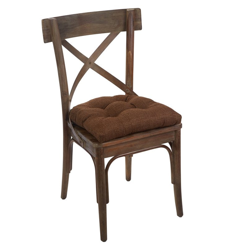 Non-Slip Chair Cushions Set of 2 - 15" x 15" - Brown