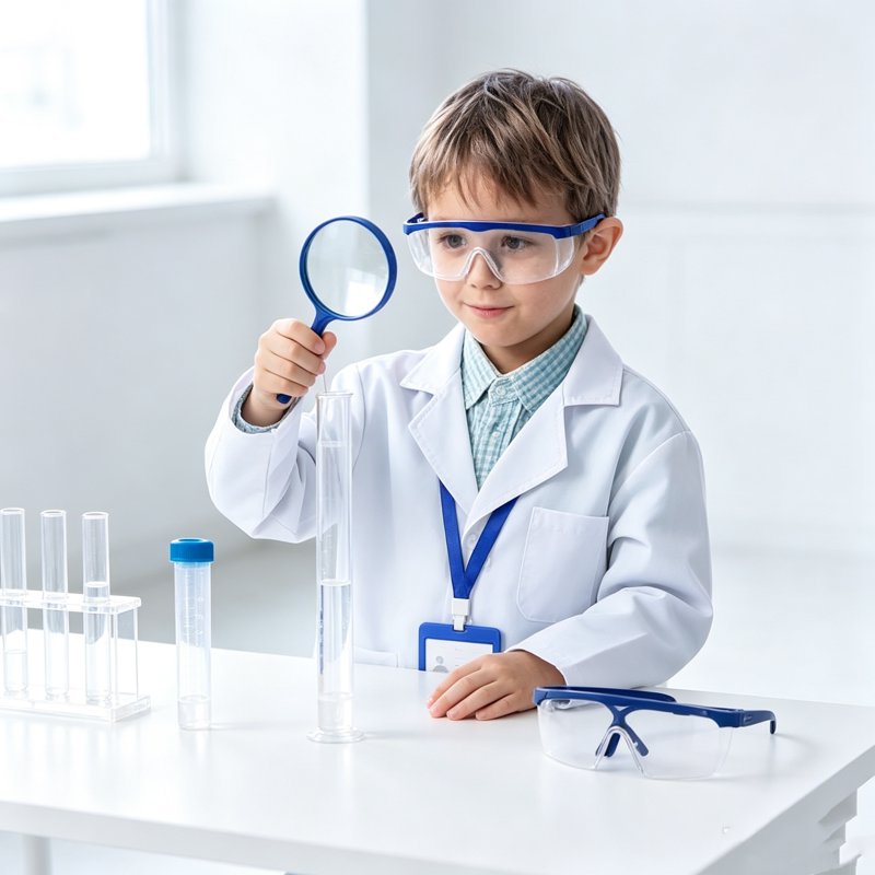 Kids Scientist Role-Play Costume Set for 8-9T with Lab Coat & Science Props