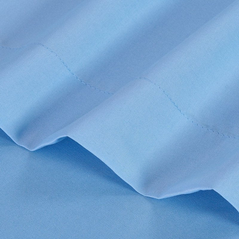 King Microfiber Bed Sheet Set - Light Blue, 4 Piece, Wrinkle-Resistant