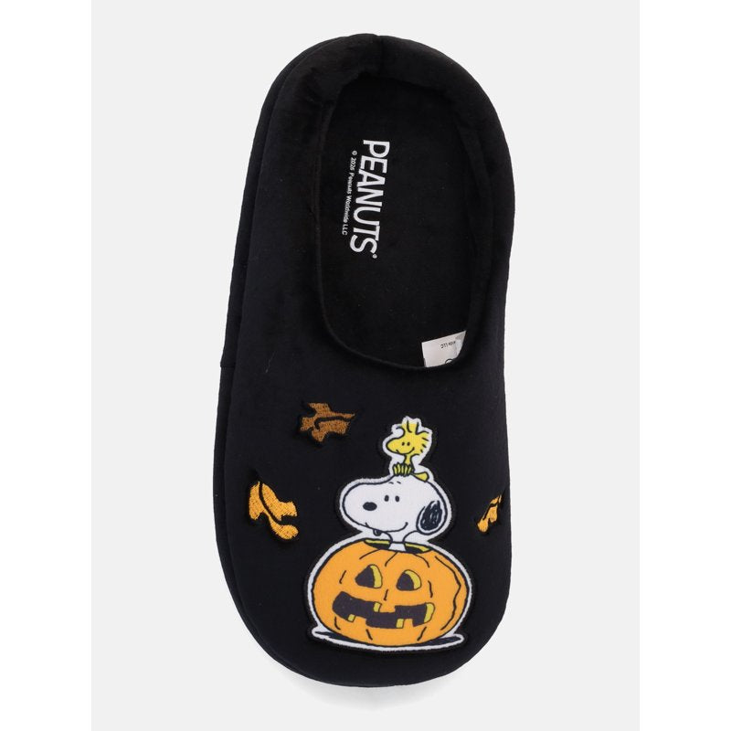 Snoopy Halloween Slippers for Adults - Black, Size 11/12 Women Variation