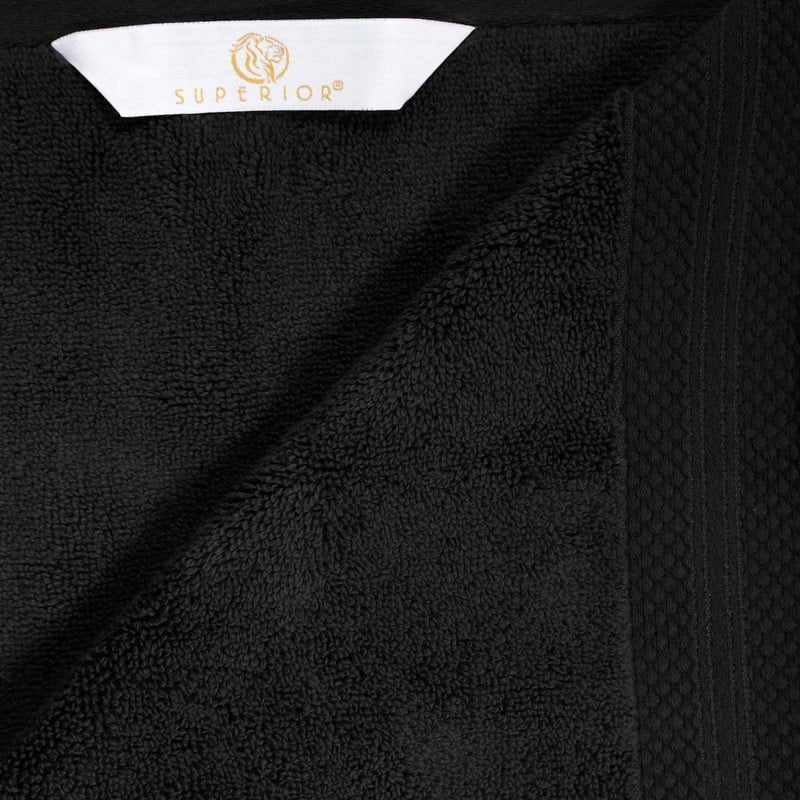 Superior Aria Turkish Cotton 9-Piece Towel Set - Black, Ultra Soft & Heavyweight