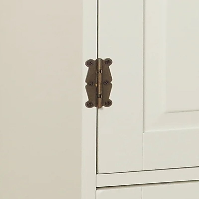 Contemporary 4-Door Vertical Wall Cabinet with Shelves - White