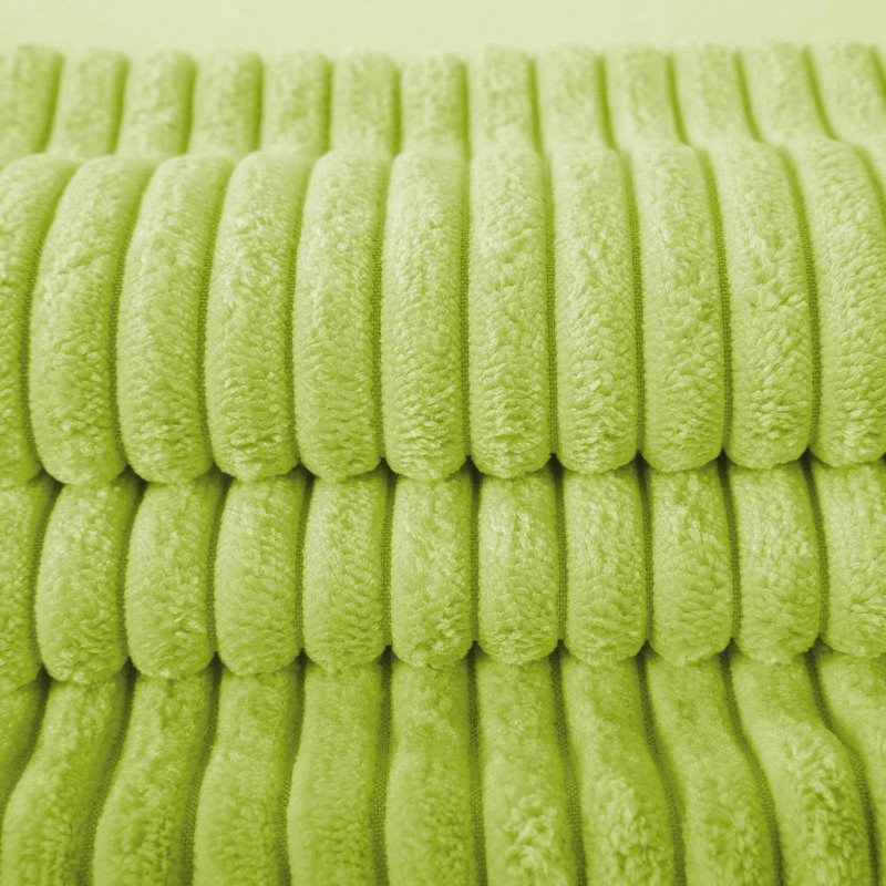 12-Inch x 20-Inch Pale Green Fluffy Corduroy Velvet Square Throw Pillow Set of 2