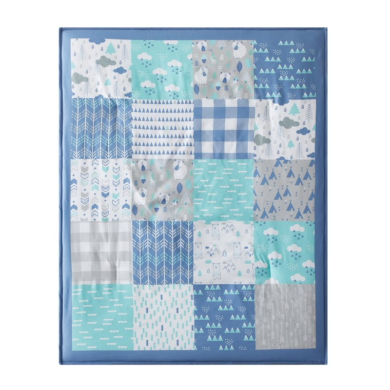 American Kids Woodland Baby Crib Bedding Set - Blue & Green Unicorn