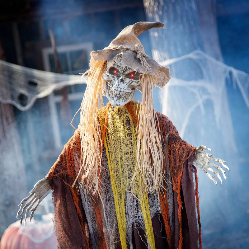 Standing Skeletal Reaper Halloween Decoration - 6 ft Outdoor Spooky Decor