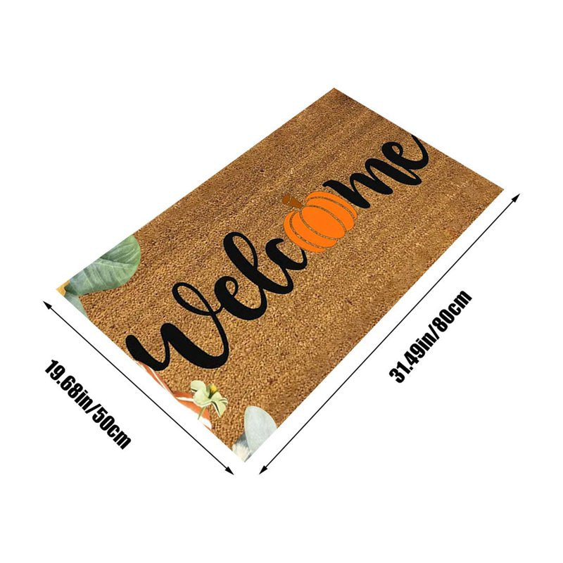Halloween Pumpkin Area Rug - Black & Yellow Non-Slip Floor Mat, 19.67x31.49 Inch - Variation M