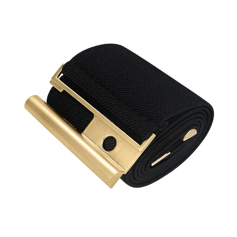Women's Wide Elastic Cinch Belt for Waist - Vintage Stretchy Fashion Accessory - Gold, M