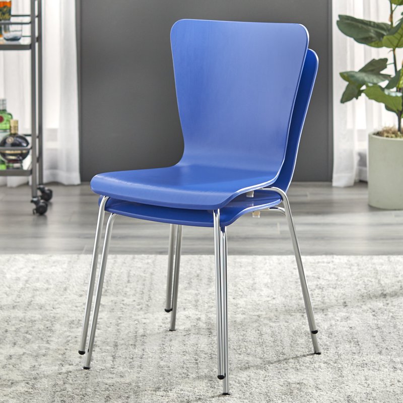 Pisa Bentwood Chair Set of 2 - Blue Modern Dining Chairs