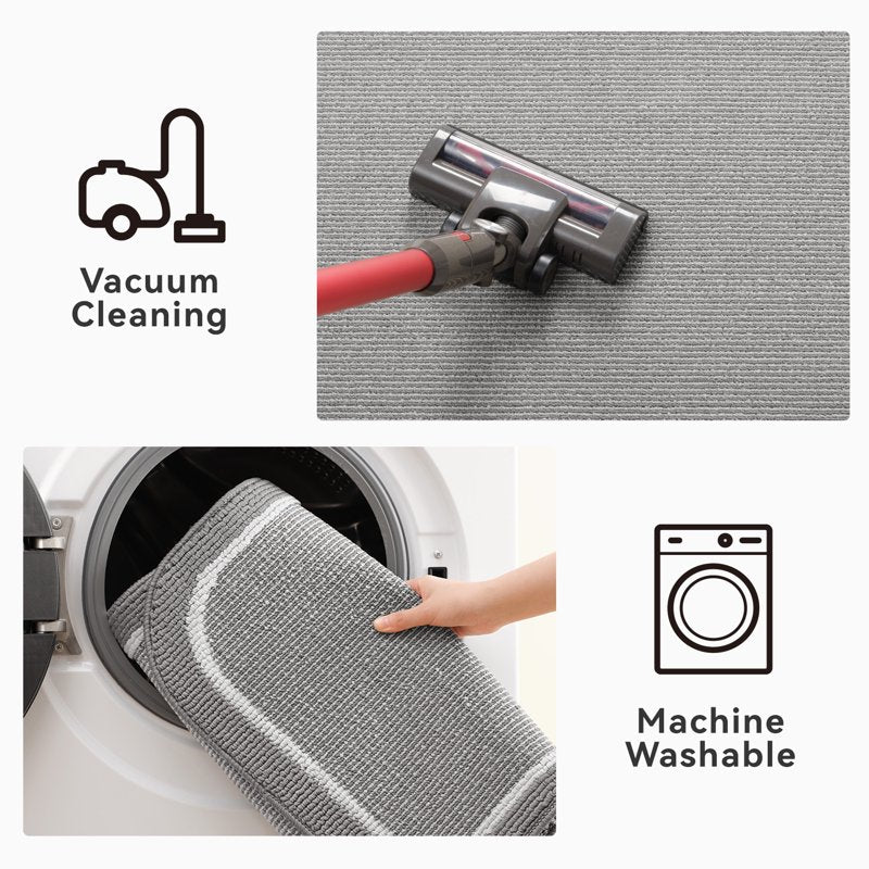 Indoor Outdoor Welcome Mat 24x35 Gray Non-Slip Absorbent Dirt Trap Rug
