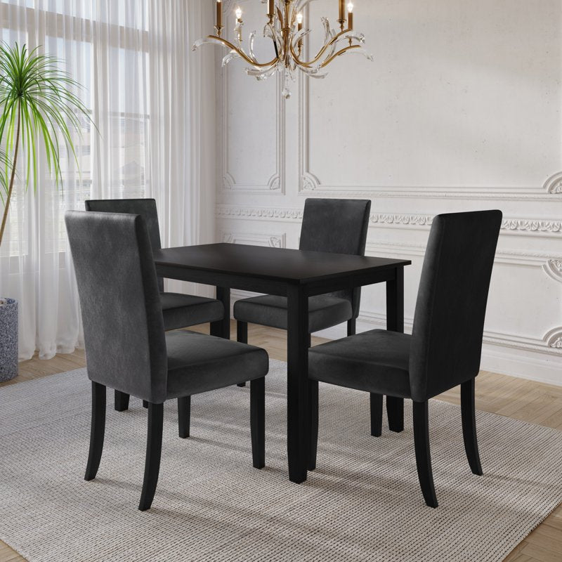 Skokie Dining Chairs Set of 2 - Black/Dark Gray, Modern Design