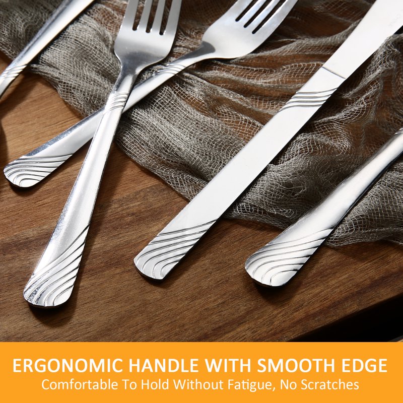 48-Piece Stainless Steel Flatware Set for 8 - Silver