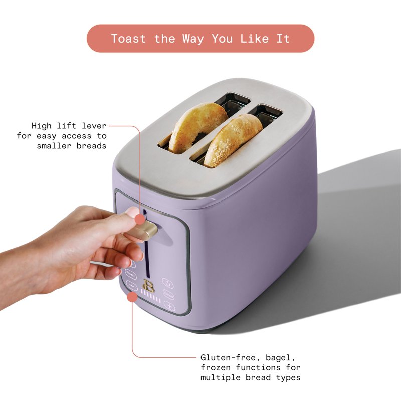 2-Slice Toaster with Touch-Activated Display - Lavender