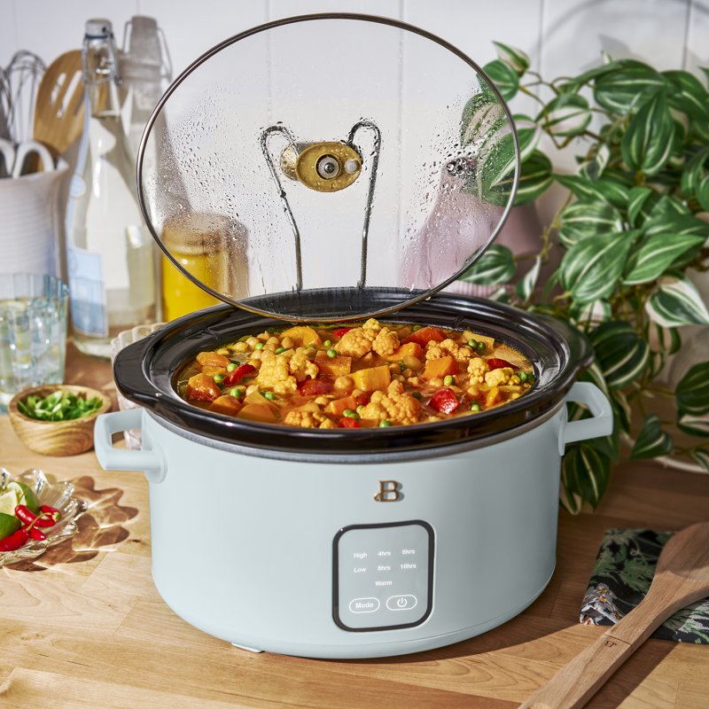 4 Qt Slow Cooker with Touch-Activated Display - Hydrangea