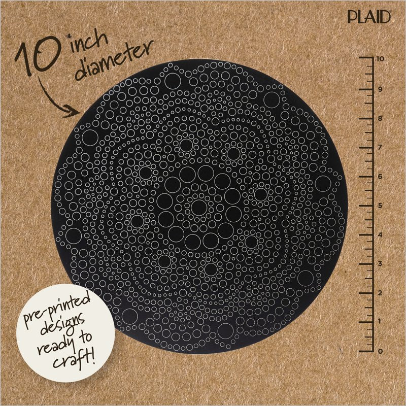 10-Inch Unpainted Wood Mandala Circle Plaque - Traditional Boho Wall Art - Single