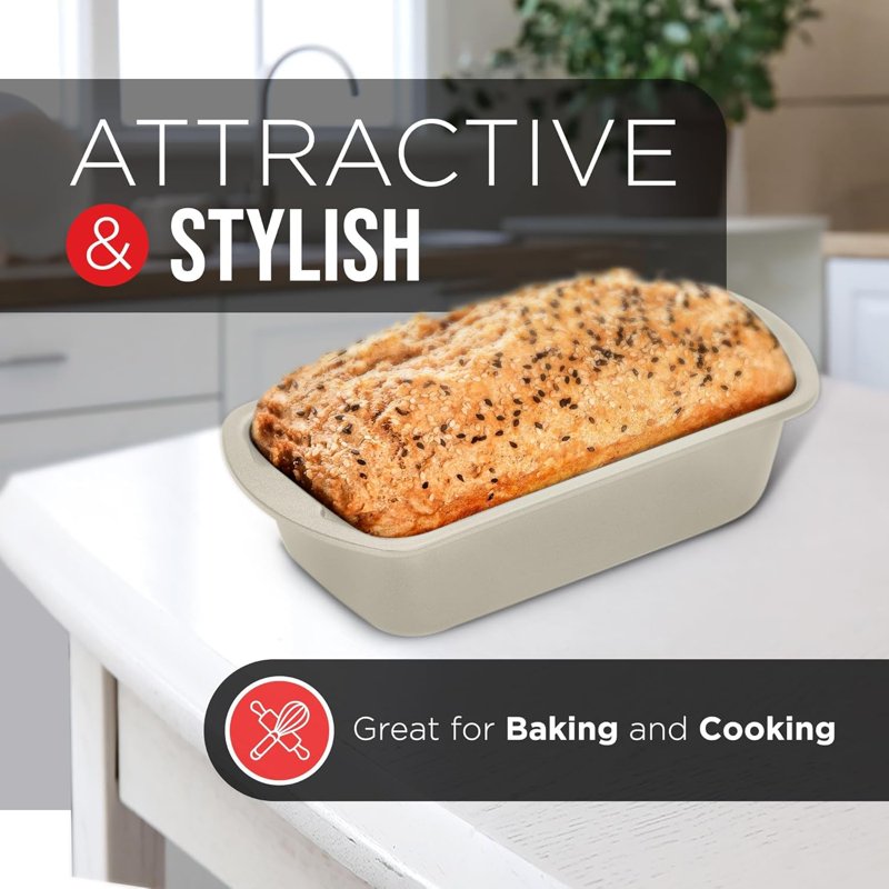 Nonstick Loaf Pan Set - 2 Pack, 10.2" & 11" White Marble