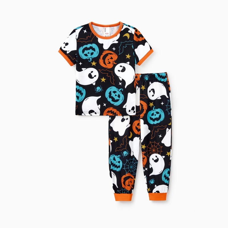 Kids Halloween Pajama Set Ghost & Pumpkin 2T Black Variation of THIS listing