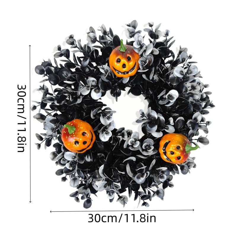 Halloween & Thanksgiving Wreath M-9 Artificial Fall Door Decor for Indoor Outdoor
