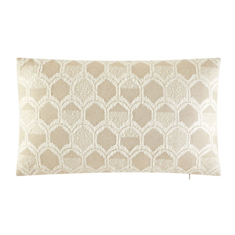 2 Pack Decorative Throw Pillows - 14x24 Inch Beige Geometric Accent Cushions