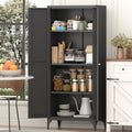 65" Tall Metal Storage Cabinet with Adjustable Shelves - Black