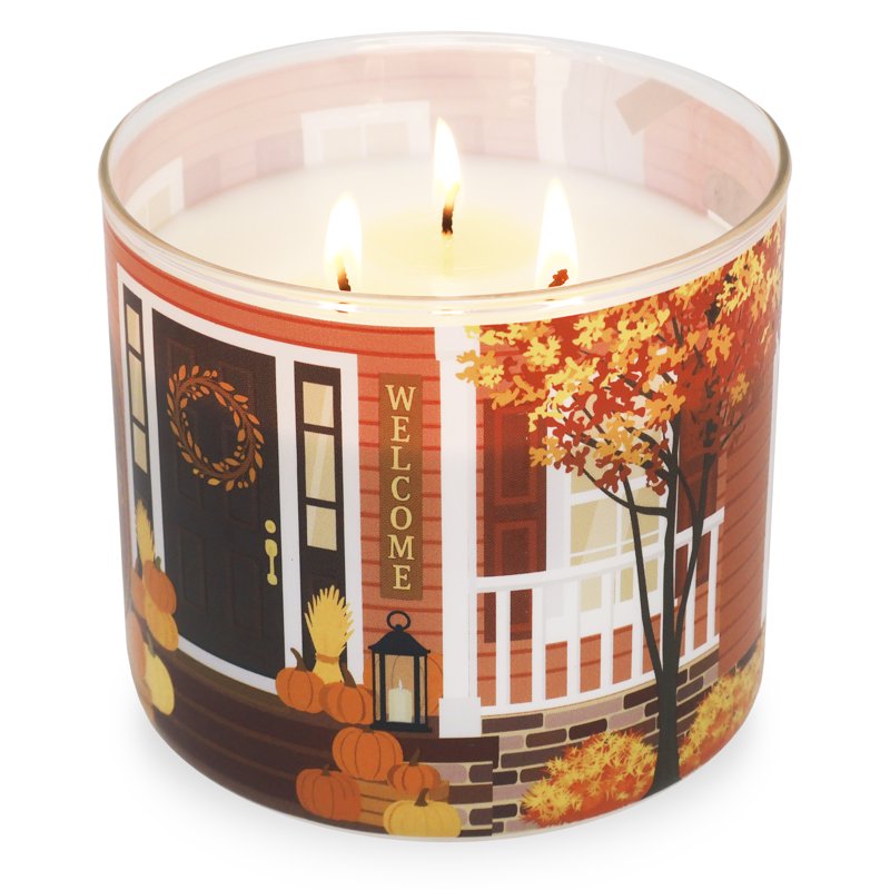 Fall Farmhouse Scented Candle - 3-Wick 13oz Decorative Candle