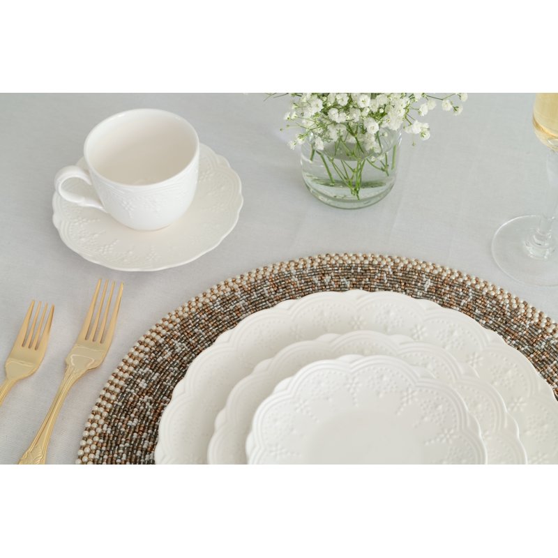 Porcelain Cup & Saucer Set of 6 - White
